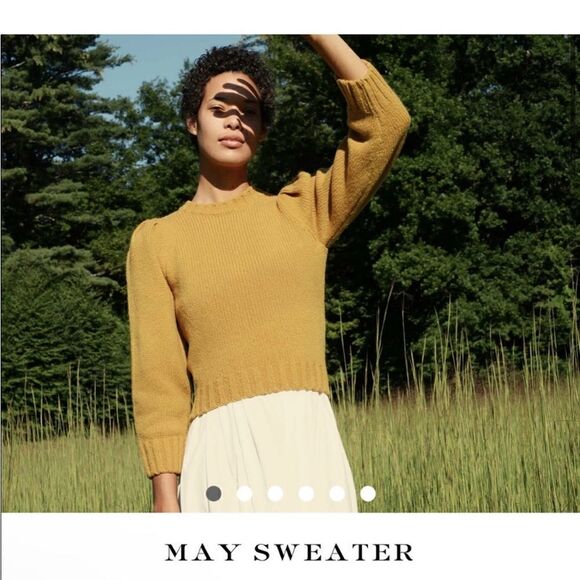 Doên May virgin wool sweater in mustard yellow - Picture 1 of 11